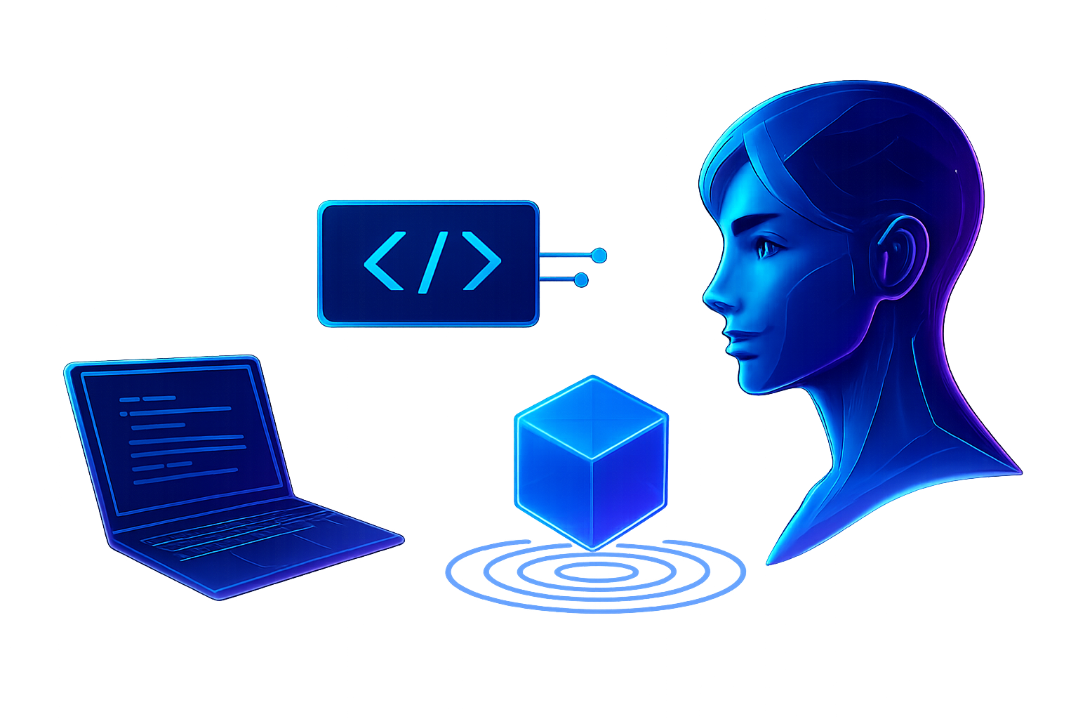 Futuristic Web Development Illustration
